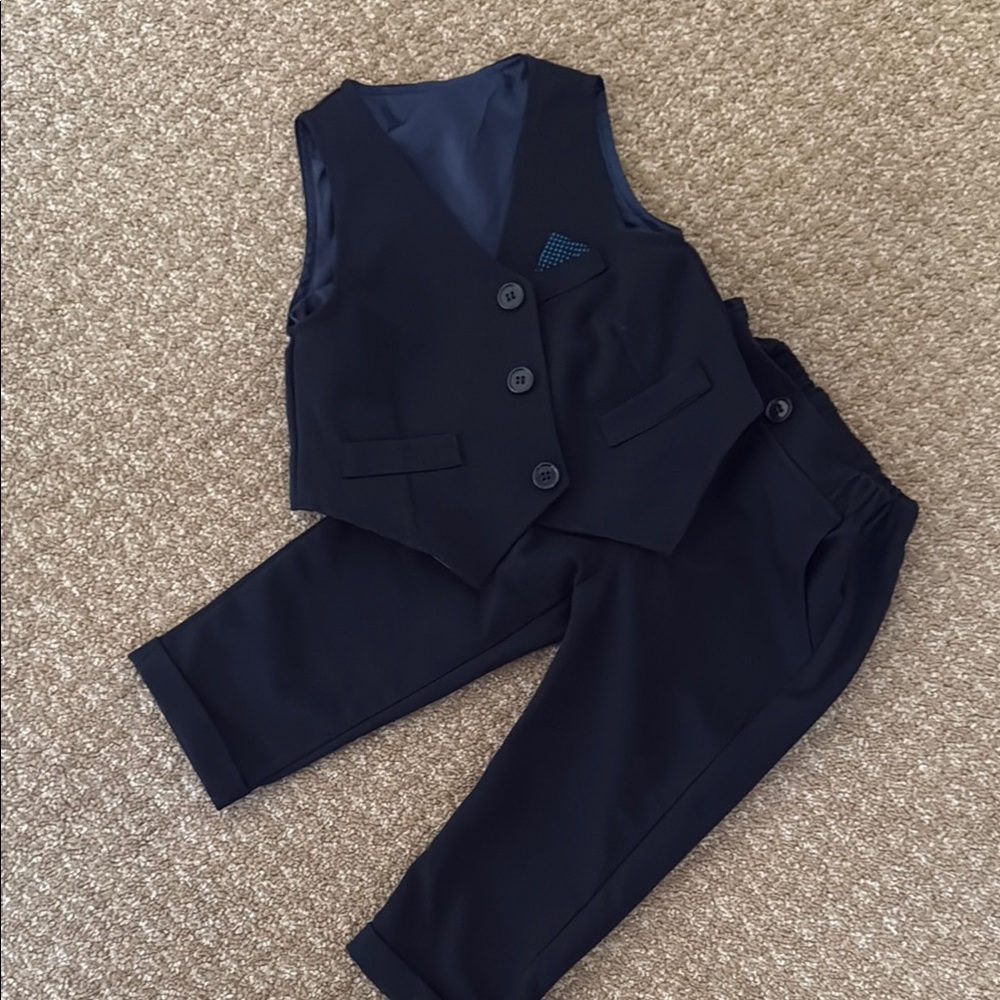 Stylish Black Vest and Pants Set for baby boy